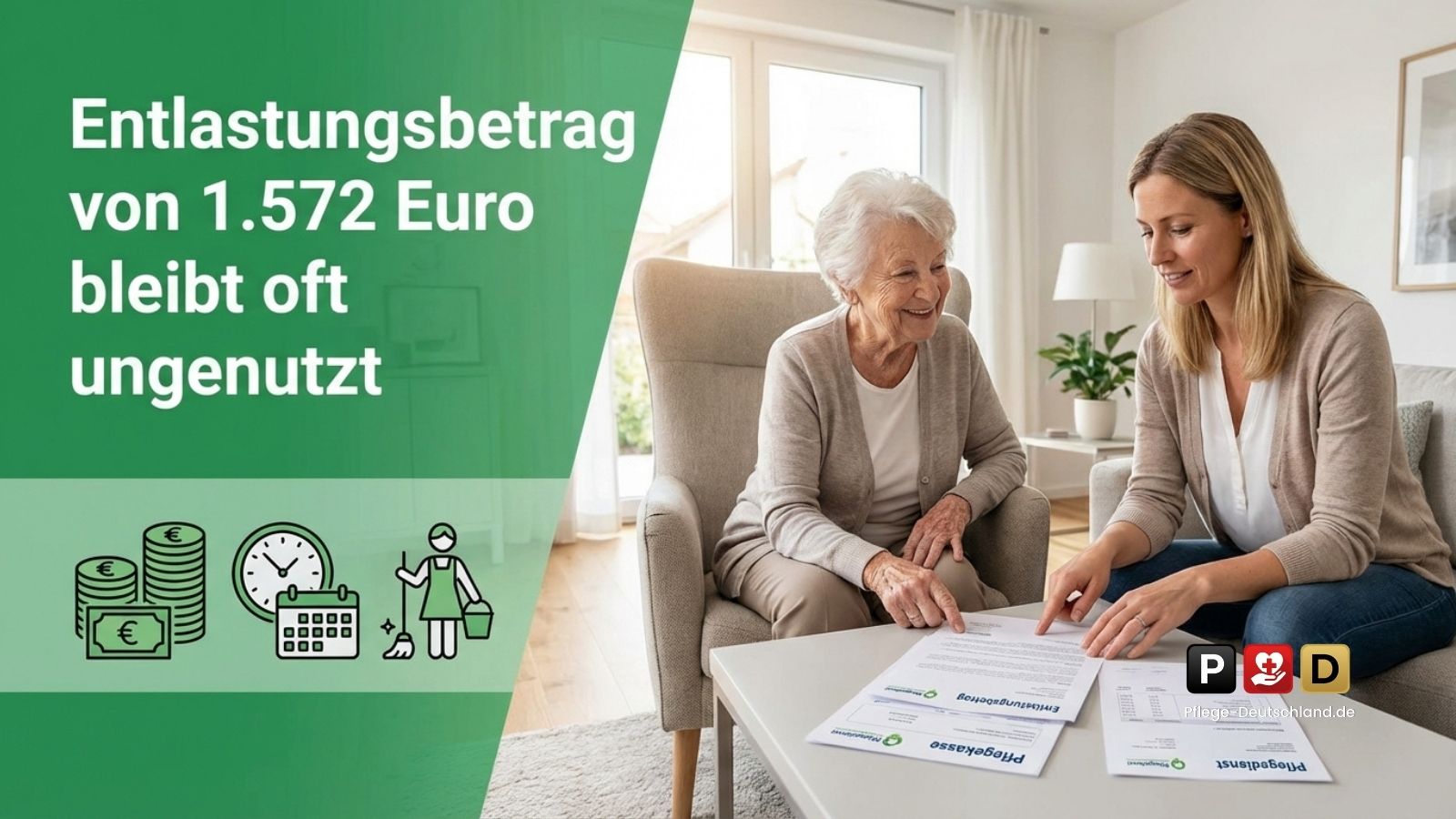 Pflegegeld 2026: Entlastungsbetrag von 1.572 Euro bleibt oft ungenutzt