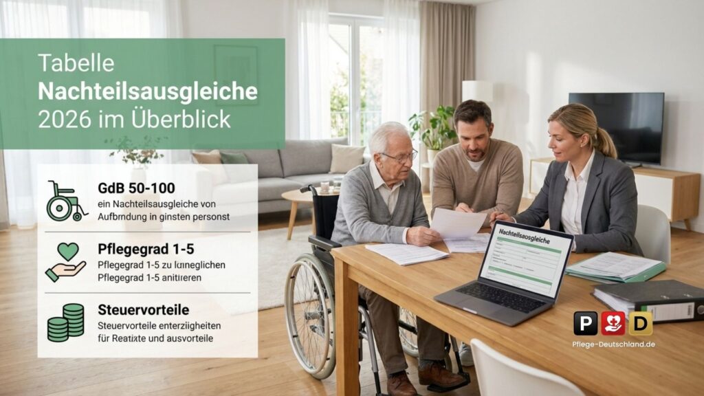 Große Tabelle Nachteilsausgleiche 2026: Alle Vorteile bei Pflege, GdB und Merkzeichen