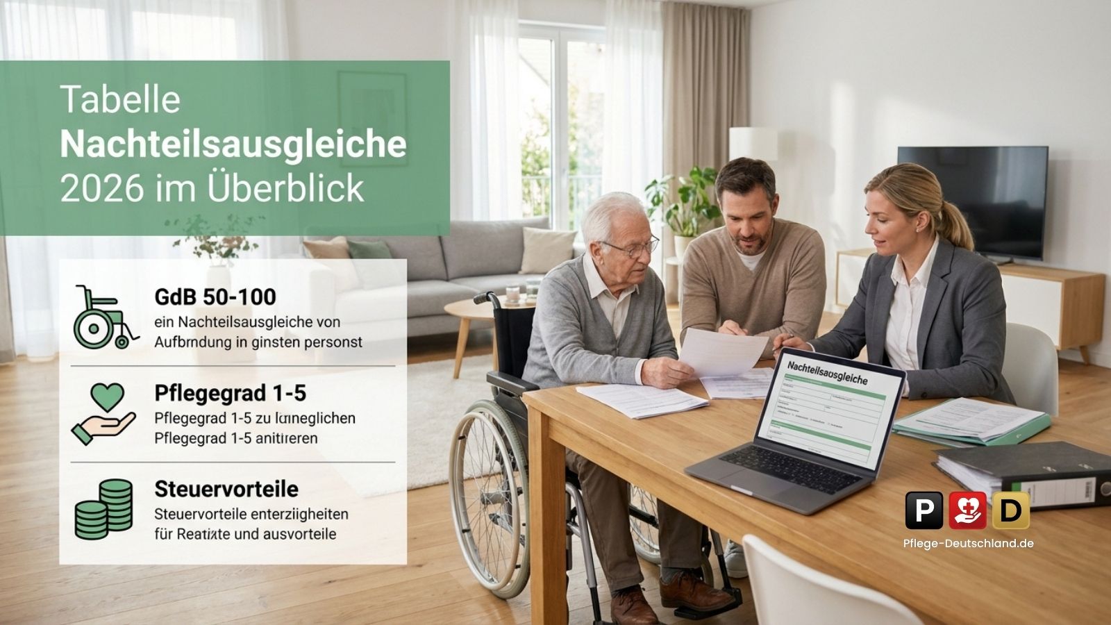 Große Tabelle Nachteilsausgleiche 2026: Alle Vorteile bei Pflege, GdB und Merkzeichen